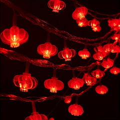 LED Red Lanterns String Lights 40 LEDs Fairy String Lights USB Operated