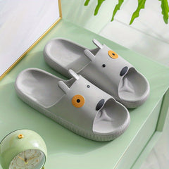 Cartoon Graphic Slippers Open Toe Home Shoes For Shower