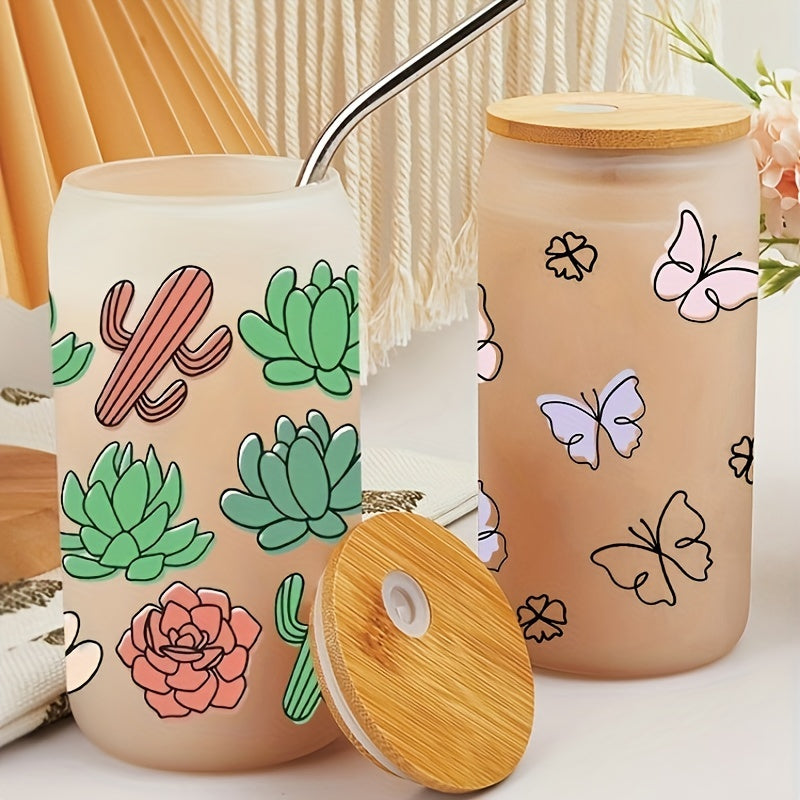 6pcs Cartoon Animal Stickers Waterproof Cup Decorative Stickers For 16oz Cup