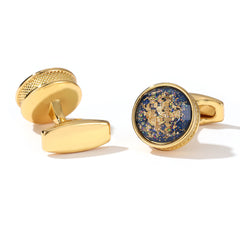 Round Golden Men's Cufflinks