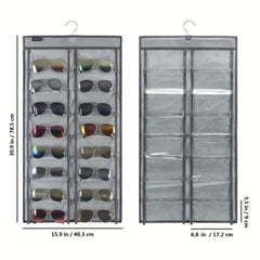 Dual Sided Hanging Sunglasses Organizer Wall Eyeglass Holder Sunglass Rack