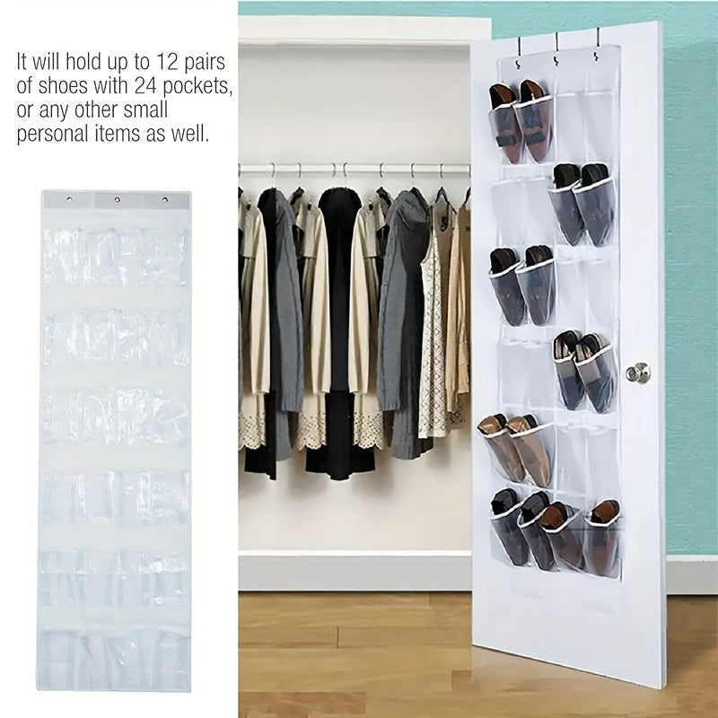 Over The Door Shoe Storage Hanging Bag 24 Grid Multifunctional Organizer