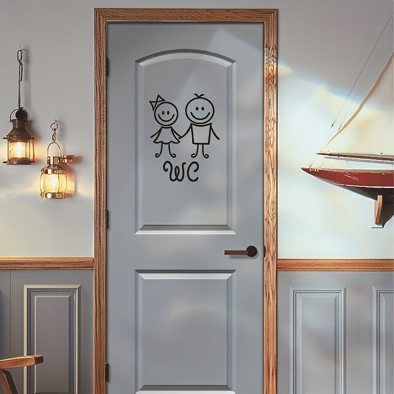 Cartoon Toilet Wall Sticker Self-adhesive Bathroom Decor