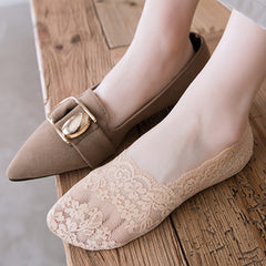 5 Pairs Lace No Show Socks Assorted Invisible Floral Lace Low Cut Ankle Socks