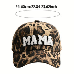 Leopard Camo MAMA Patch Baseball Cap Lightweight Dad Hat for Women