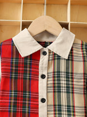 Girls Casual Plaid Shirt Top For Fall