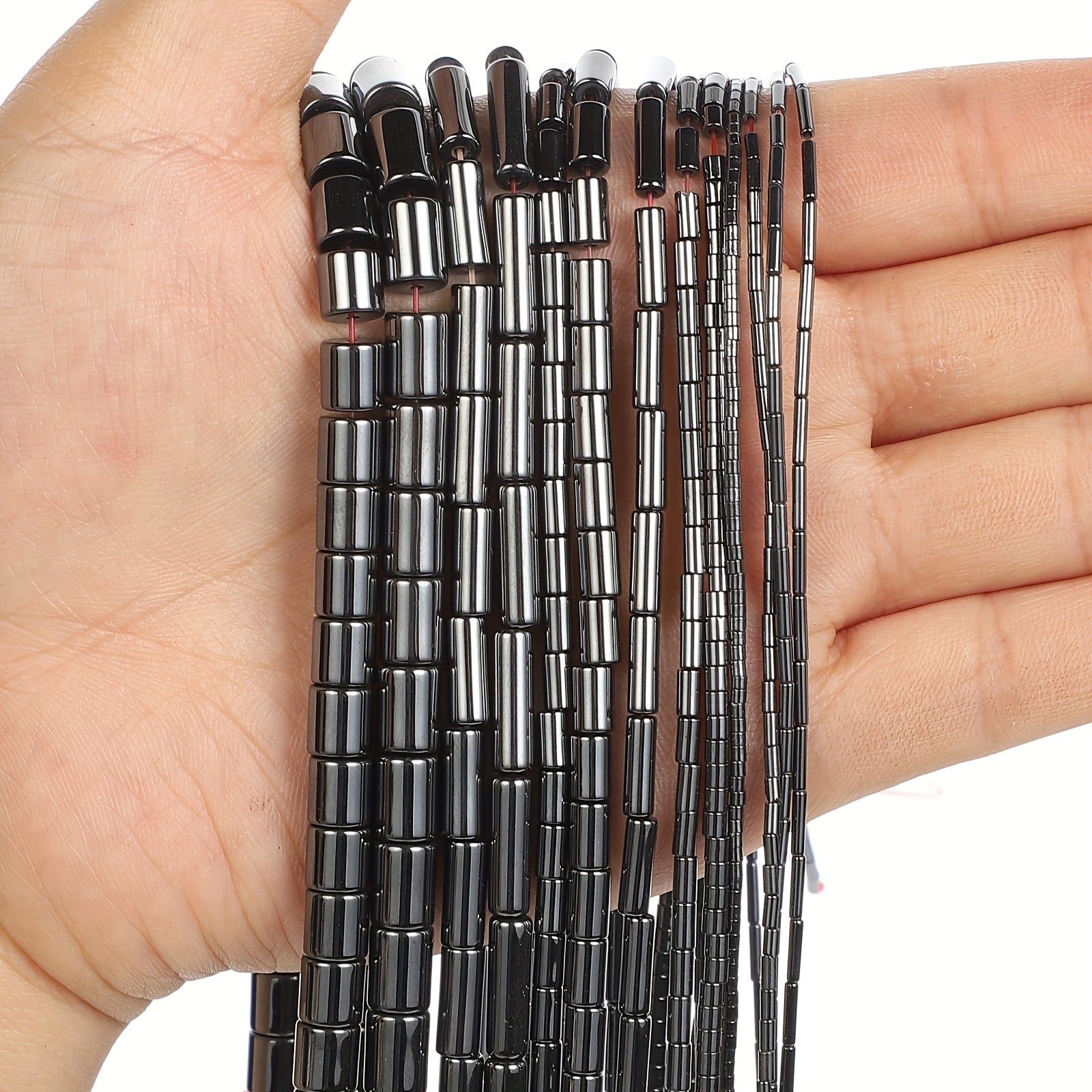 Hematite Stone Beads Cylinder Barrel Loose Beads 3 8mm