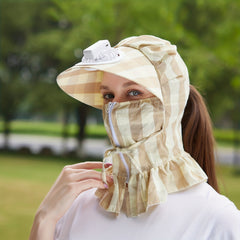 Women's Summer UV Protection Hat with Mask & Neck Gaiter