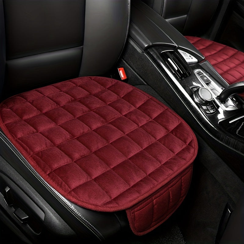 Universal Car Seat Cushion Storage Bag Silicone Bottom Plush Winter Short