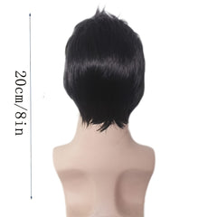 Men's Fauxhawk Curly Wig Anime Cosplay Halloween Costume Party