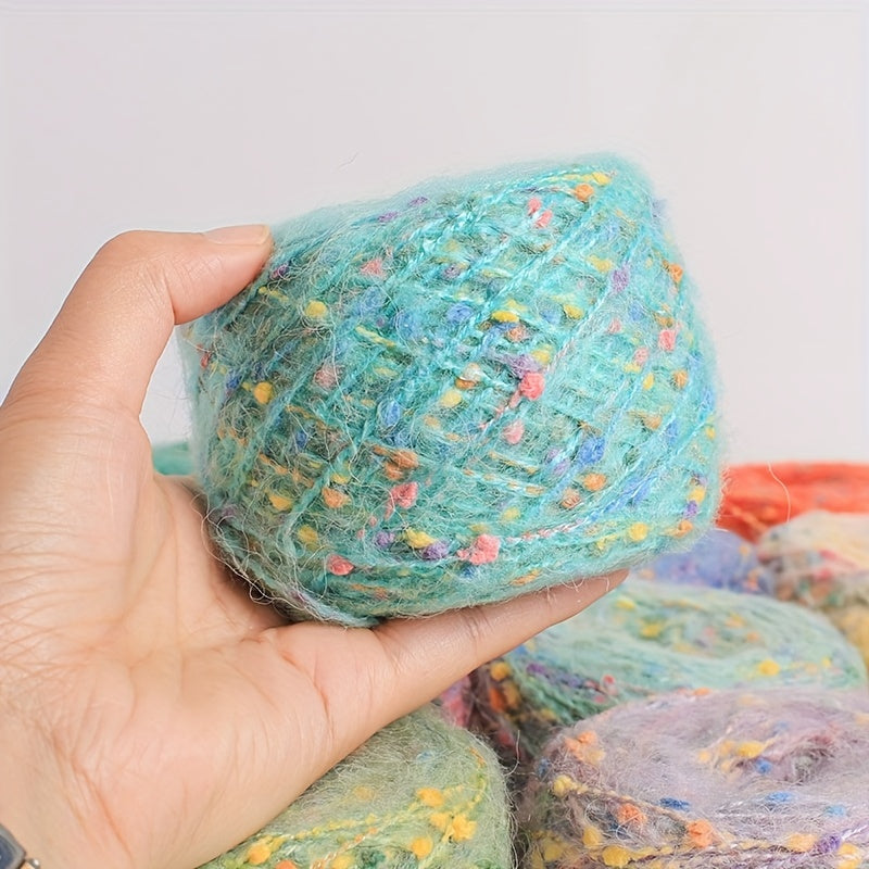 Soft Colorful Rainbow Pompons Yarn for Crocheting DIY Projects