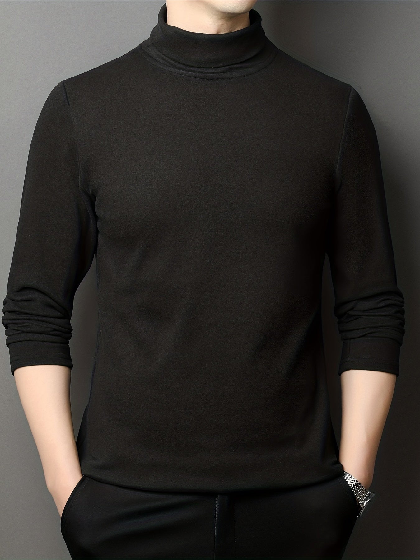 COODRONY Solid Knitted Sweater Men's Warm Turtleneck Pullover For Fall Winter
