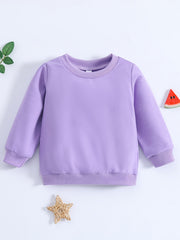 Baby Long Sleeve Pullover Top Solid Sweatshirt