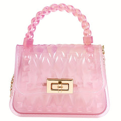 Girls Transparent Jelly Crossbody Bag Waterproof Tote Handbag