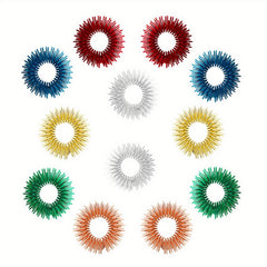 12pc Sensory Fidget Rings Set - Stress Relief & Anxiety Reducer - 6 Colors