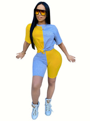 Casual Two piece Set T-shirt & High Waist Shorts