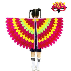 Kids Bird Wings Cape Mask Set for Cosplay Performance Props