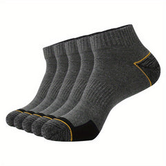 5 Pairs Men's Moisture Wicking Cushioned Socks For Running