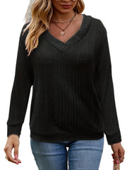Casual Sweater Women's Solid V Neck Jumper