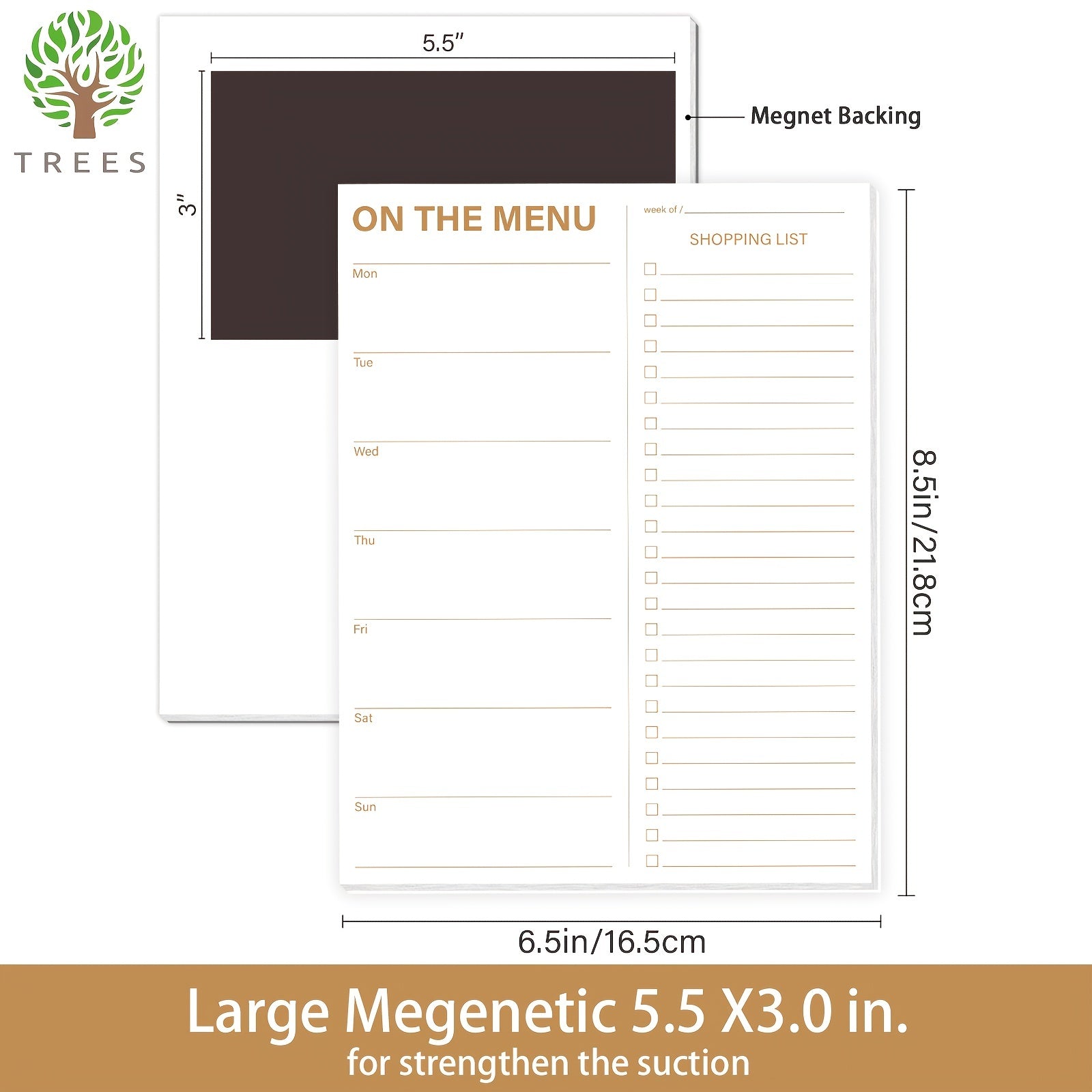 Meal Planner Notepad for Refrigerator - 52 Sheets Magnetic Organizer