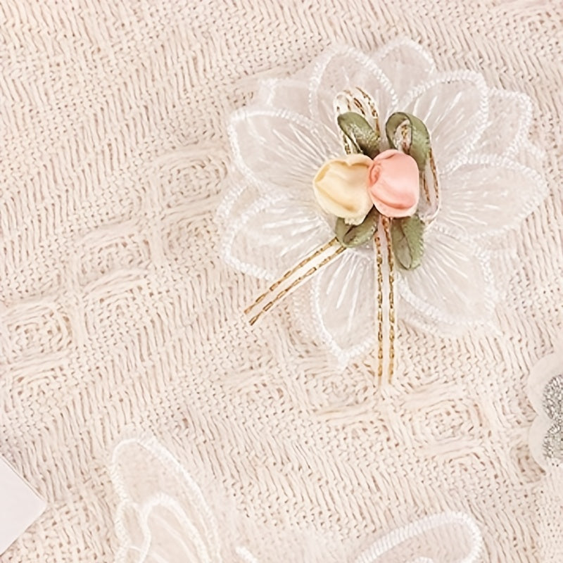 10pcs Lace Fabric Flower Butterfly Craft Decoration Sewing Supplies DIY
