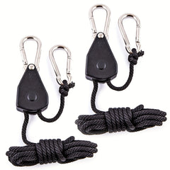 2pcs Tent Elastic Rope with Adjustable Pulley for Lifting and Tightening