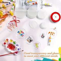 Christmas Decoration Set: 5 Acrylics, 50 Stickers, 20m Ribbon, Keychain, Disc