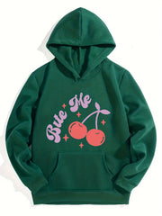 Sweet Berry Pattern Smart Hoodie For Girls