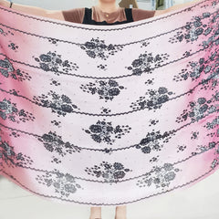 Vintage Flower Print Scarf Classic Shawl Windproof Bandana