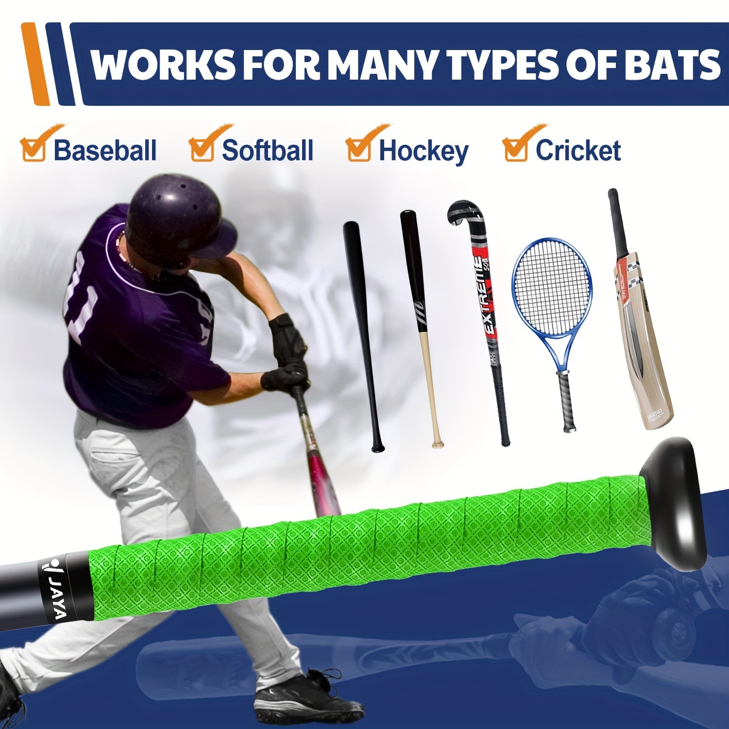 2pcs Baseball Bat Grip Tape Anti Slip Softball Handle Tennis Racket Adhesive
