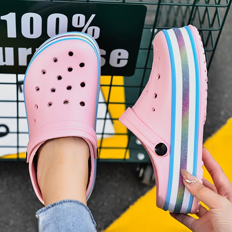 Women's PVC Clogs Garden Sandals Thick Sole Slides Slingback Sandals