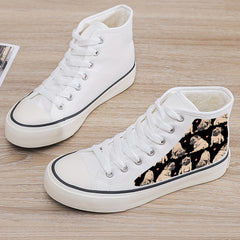 Plush Lined Thermal Chunky Canvas Sneakers Flat Heighten Fall Winter Warm