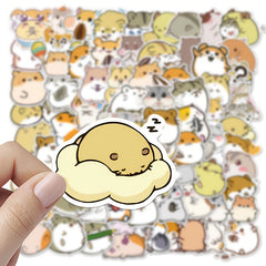 100 Hamster Waterproof Doodle Stickers for Water Bottles and Luggage