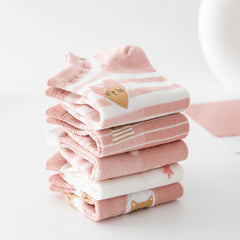 5 Pairs Women's Cute Kitty Crew Socks