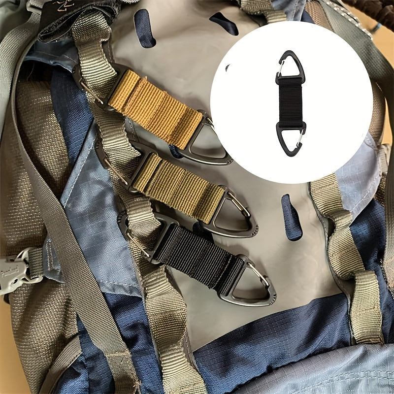 Nylon Strap Double Rings Climbing Buckle Carabiner for Camping Backpack