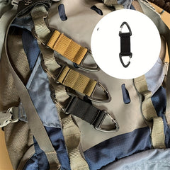 Nylon Strap Double Rings Climbing Buckle Carabiner for Camping Backpack