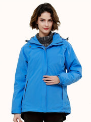 3-in-1 Winter Ski Jacket Women's Thermal Hooded Windproof Coat