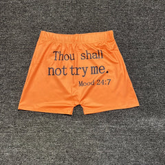 Letter Print Skinny Shorts Yoga Casual Summer Shorts Women's Clothing