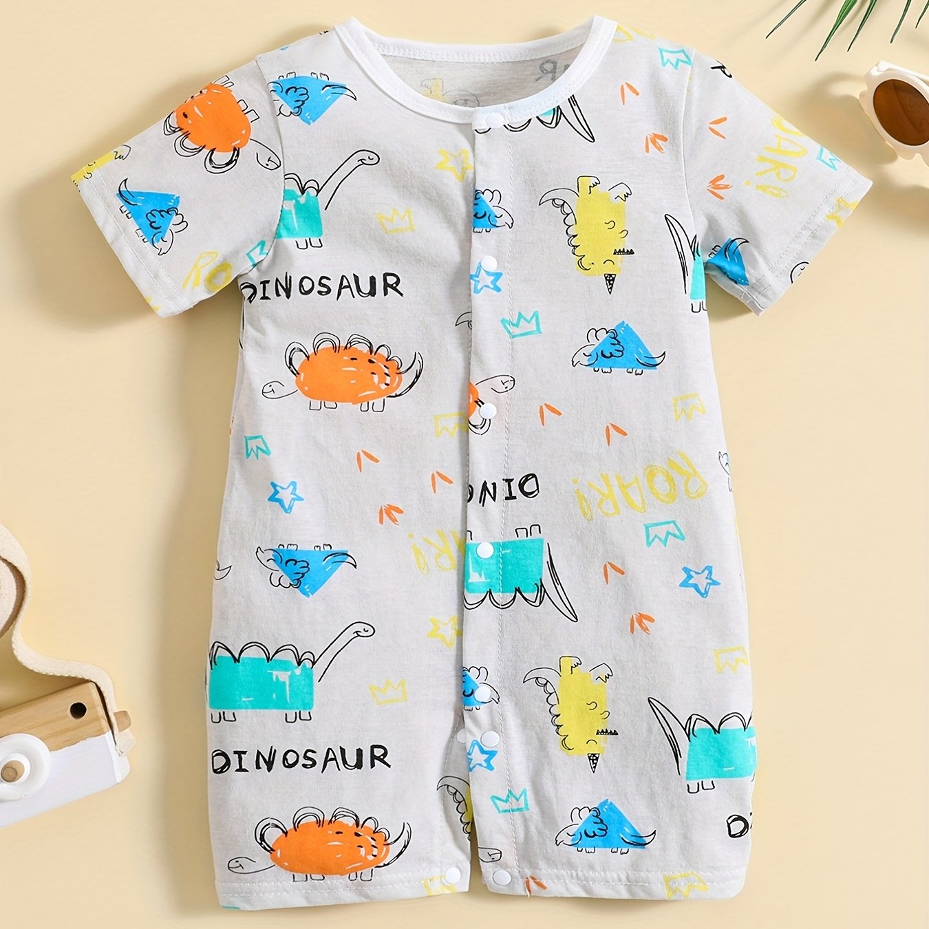 Baby Boys Animal Graffiti Cotton Romper Newborn Infant Summer Clothes