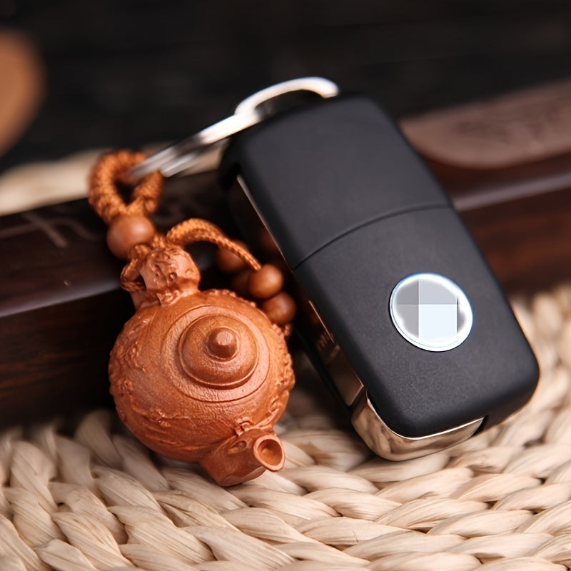Plum Teapot Pendant Keychain 3D Car Key Chain Decoration