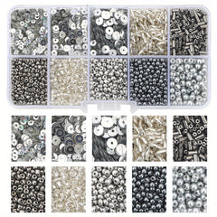 10 Grids Seed Bead Glitter Faux Pearl DIY Jewelry Material Pack