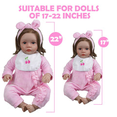 8pcs Reborn Baby Doll Accessories With Basket for 43-55 Baby Doll Clothes Outfit