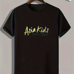 Asia Kids Pattern Print Men's Comfy Sports T-Shirt Graphic Tee
