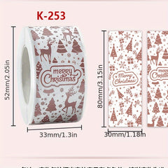 120pcs Golden Rose Stickers Christmas Gift Card Seal Label Navidad