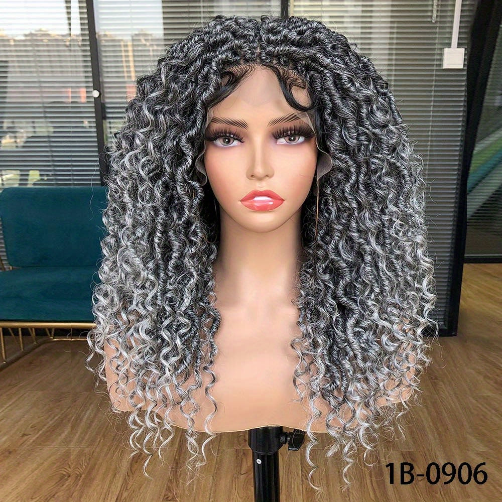 45 72 Cm Full Lace Faux Locs Wigs with Baby Hair Synthetic Fiber Full Lace Wigs
