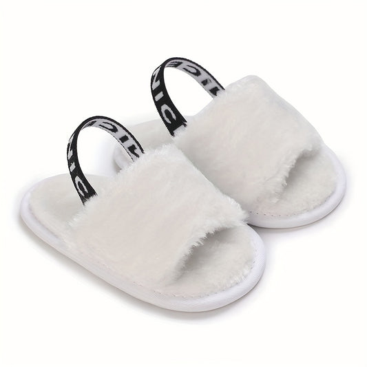 Furry Sandals For Baby Girls Lightweight Non slip Walking Shoes
