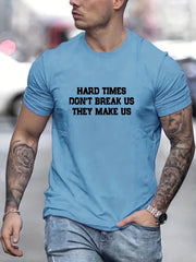 Unbreakable Men's Letter Print T shirt Breathable & Stretchy Summer Tee