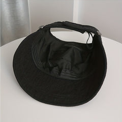 Backless Ponytail Sun Hat Lace Embossed UV Protection Travel Beach Hats