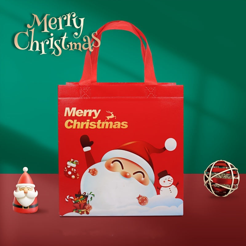Christmas Tote Bag Santa Claus Pattern Waterproof Handbag