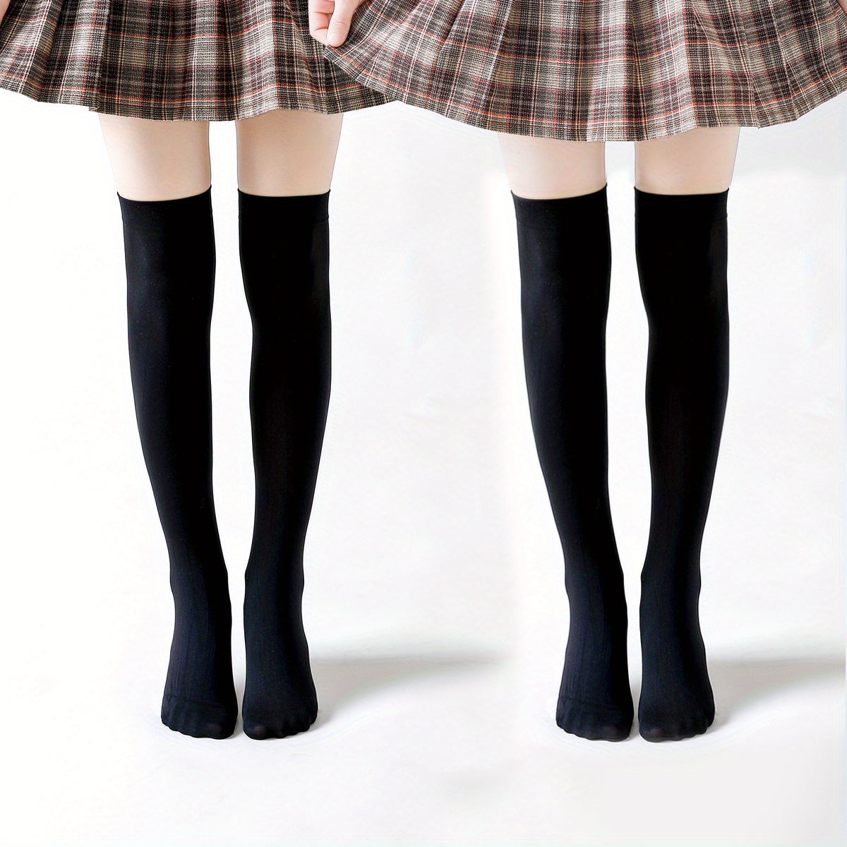 2 Pairs Girls Soft Over the Knee Socks for Spring Summer
